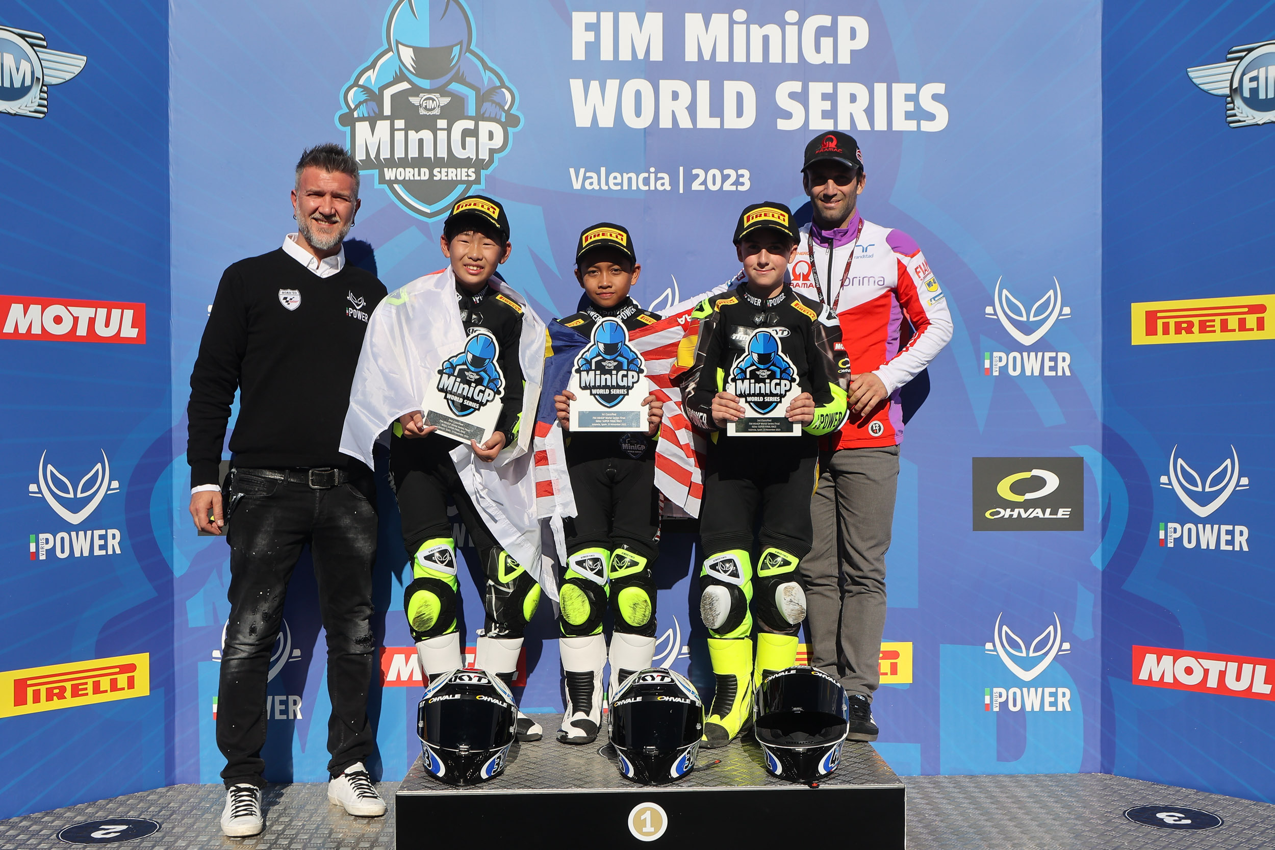 Podium 160cc class FIM MiniGP World Final 2023 | Circuit Ricardo Tormo 